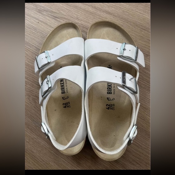 NWOT Birkenstock Milano Sandals - White - Size EU42 / US W 11-11.5 / US M 9-9.5 - Picture 1 of 3
